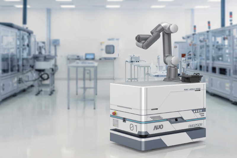 友達整合AI人工智慧、IoT物聯網與Cloud雲端平台服務，開發模組化AMR 250M自主移動機器人，滿足多元自動化生產需求，在智慧工廠中扮演著串接和搬運的角色