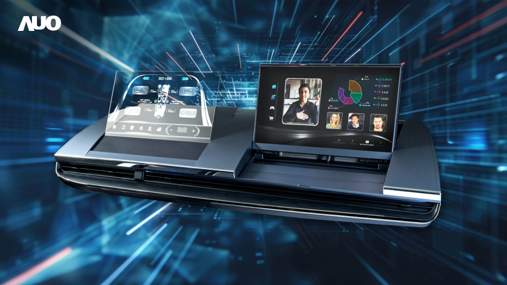 友達Micro LED Display HMI解決方案打造透明Micro LED前座儀表，呈現資訊並保留駕駛視野開闊；亦為副駕駛座乘客打造收放自如的Micro LED螢幕，在不影響顯示品質的前提於顯示區內建鏡頭，讓使用者能與視訊對象直接眼神接觸，提供絕佳的雙向溝通體驗