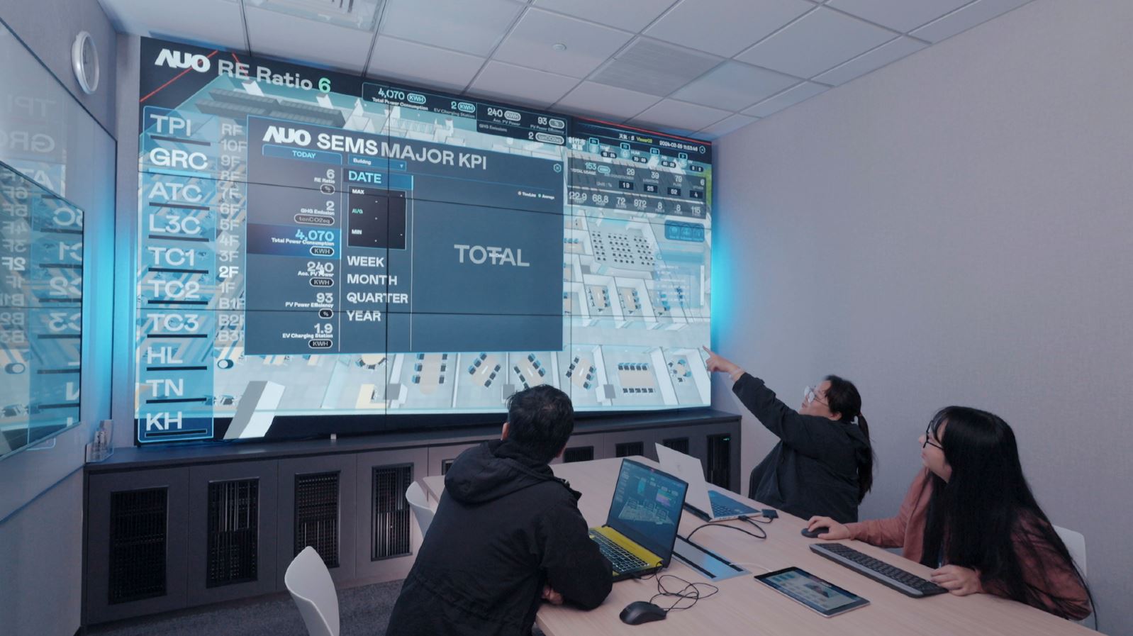友達宇沛提供的「淨零智慧建築解決方案」，可即時跨區域、跨場域將所有設備運轉、環境監控指標等相關資訊彙整呈現，讓企業精準掌握碳管理，實現淨零碳排的目標。