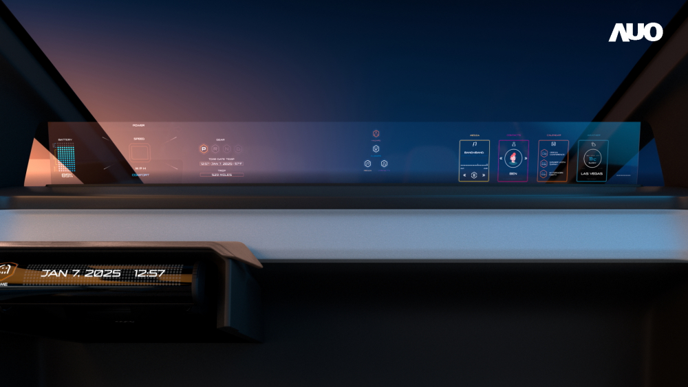 友達無界透明顯示介面(Horizon Image Glass)透過車運算方案整合儀表板、中控台及副駕顯示器，一體式全景呈現，提供乘用者清晰的前方視野、行車必要資訊與娛樂功能